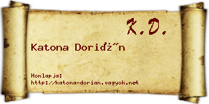 Katona Dorián névjegykártya
